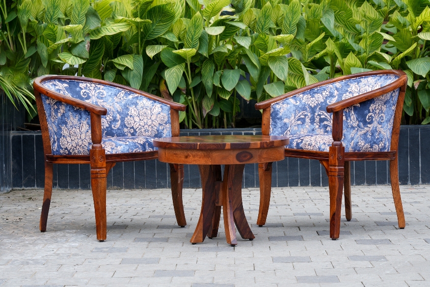 2 Seater Chair & Table Sheesham Wood Customise